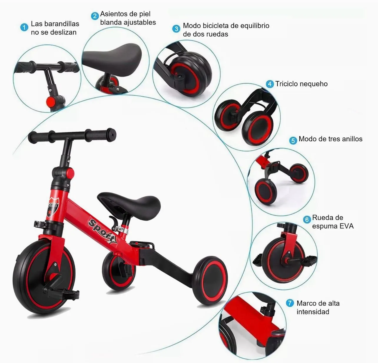 3 in 1 Kids Tricycle Balance Bike