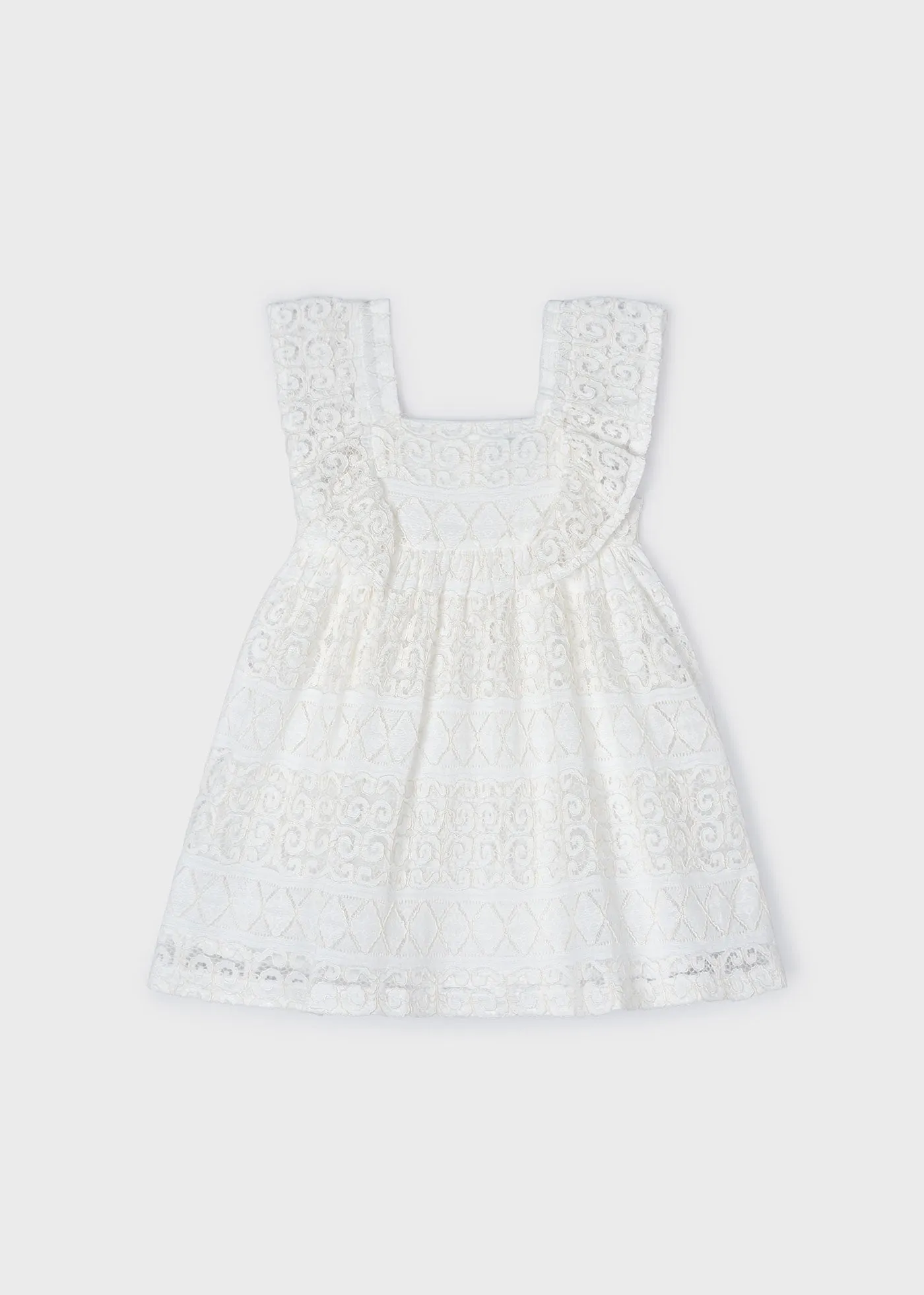 3924 - Lace dress for girl - Natural