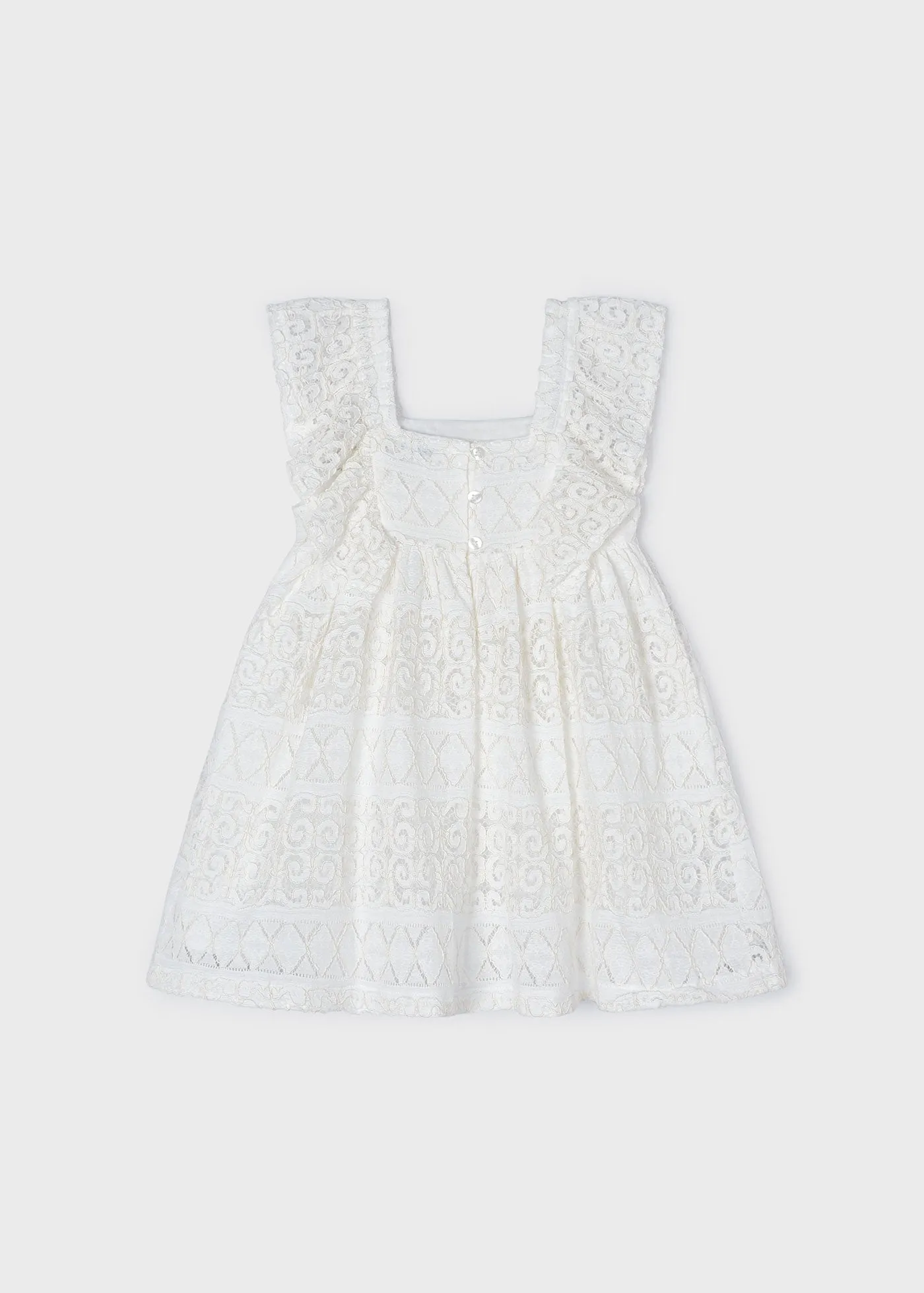 3924 - Lace dress for girl - Natural