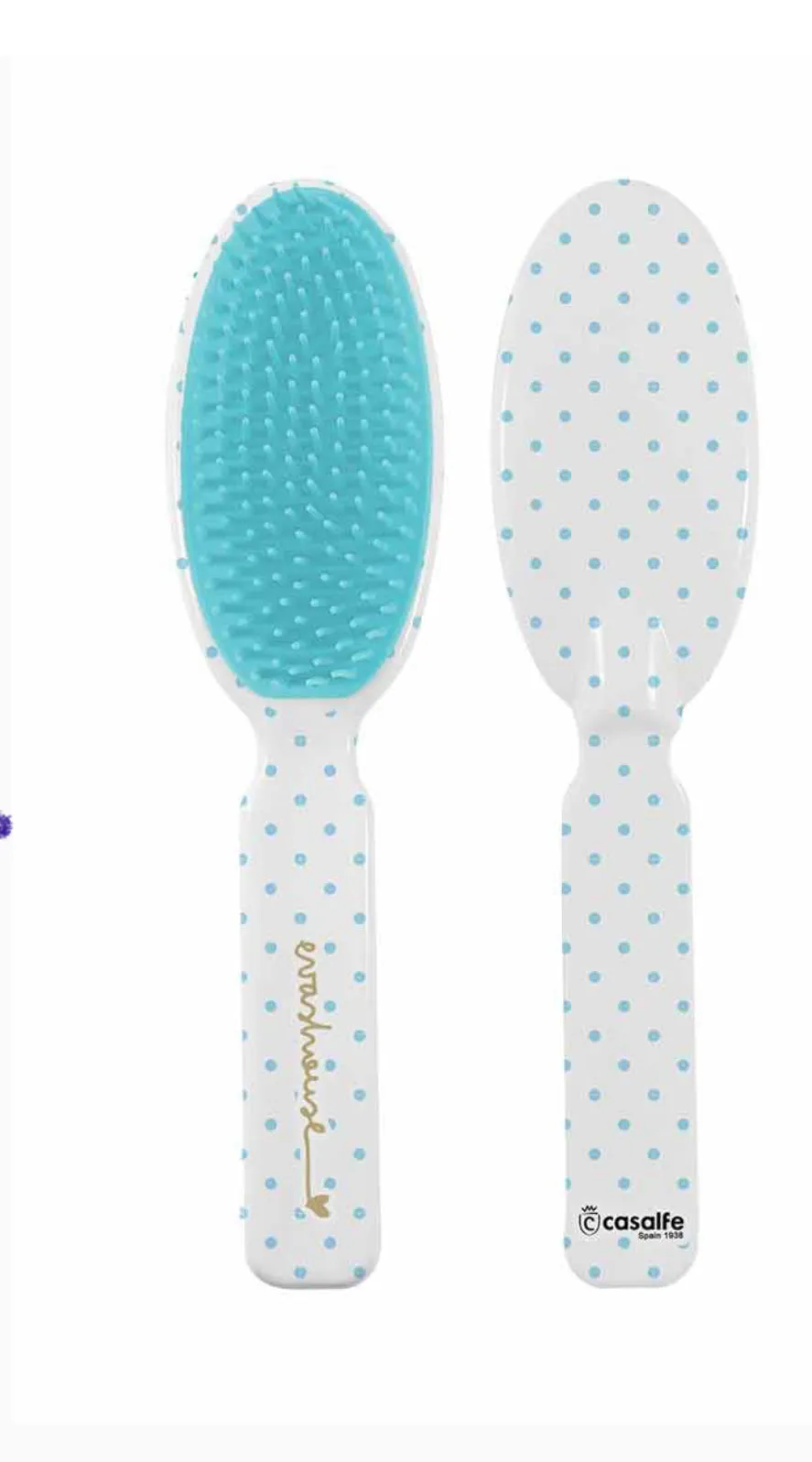 Baby Hairbrush- Baby Blue Polka Dots