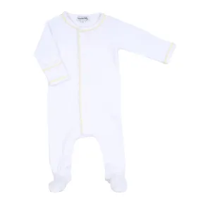 Baby Joy Embroidered Footie - Yellow