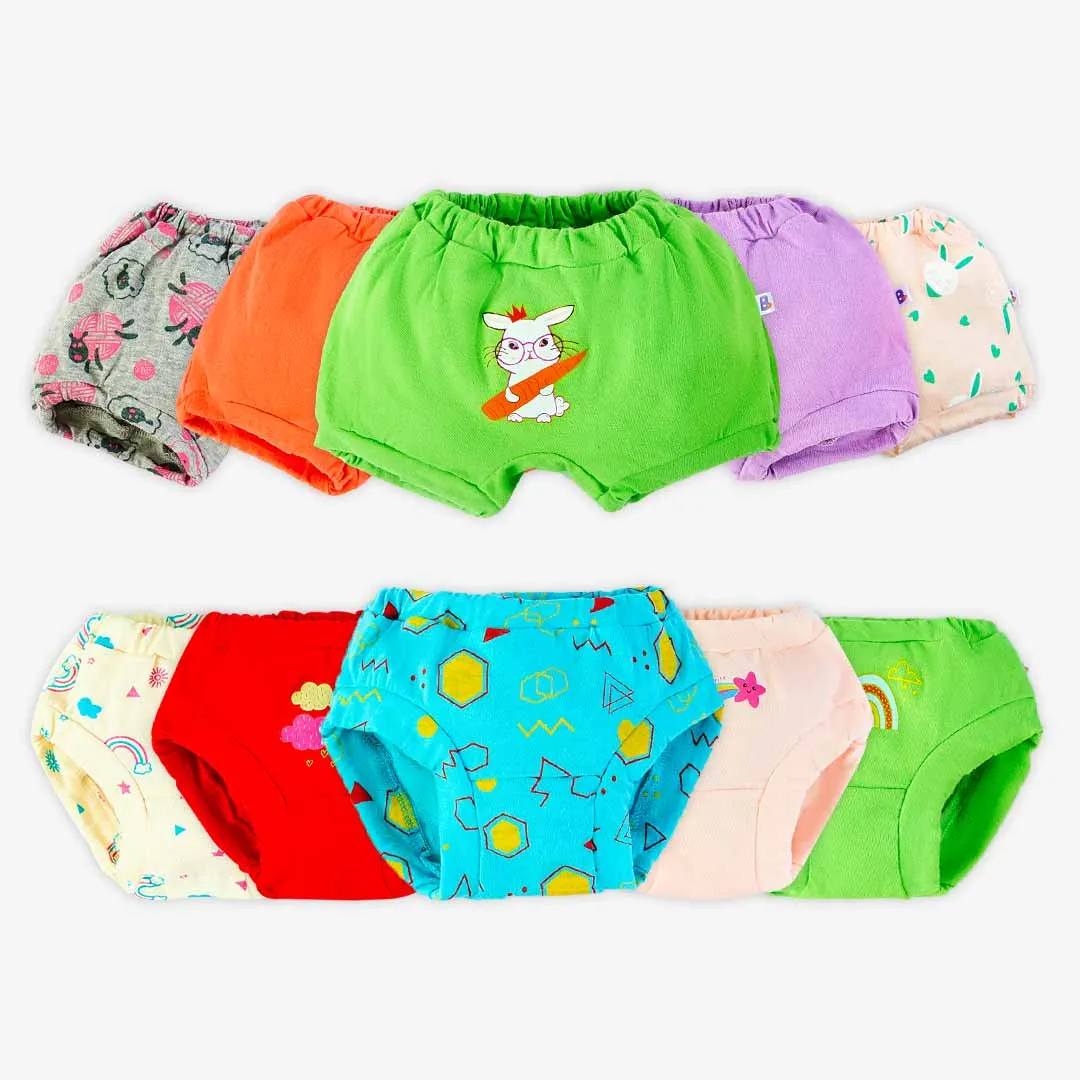 BASIC Super Soft Bloomers (Farm Fam) & Briefs (Doodle Dreams) - Pack of 10