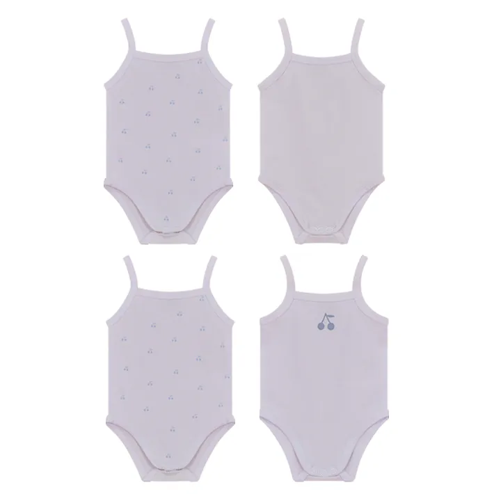 Bebe Bella White/Blue Baby Undershirts With Cherry Print