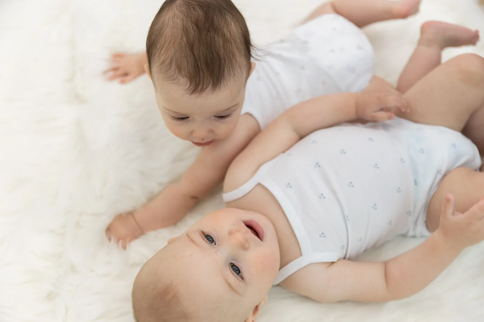 Bebe Bella White/Blue Baby Undershirts With Cherry Print