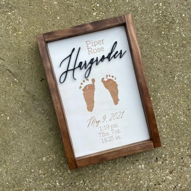 Birth Announcement Wood Plaque