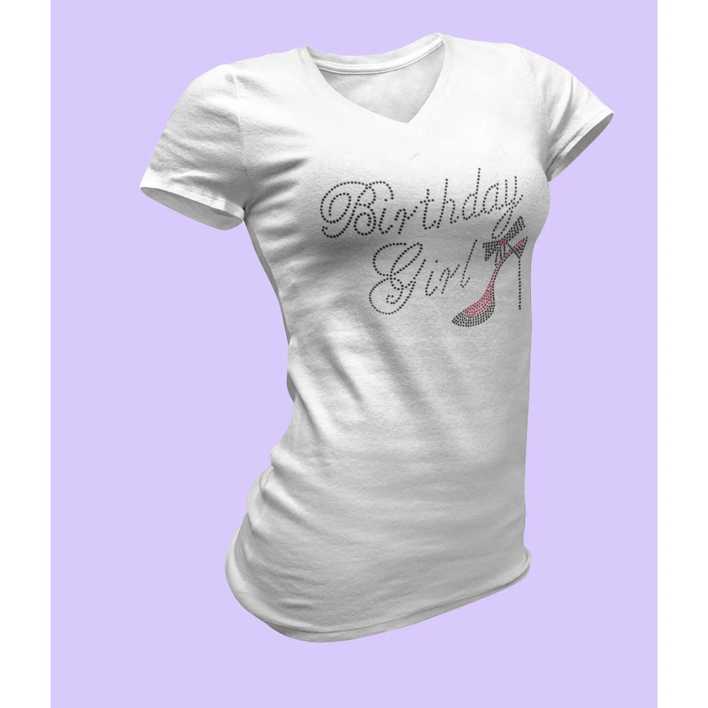 Birthday Girl Rhinestone Shoe T Shirt