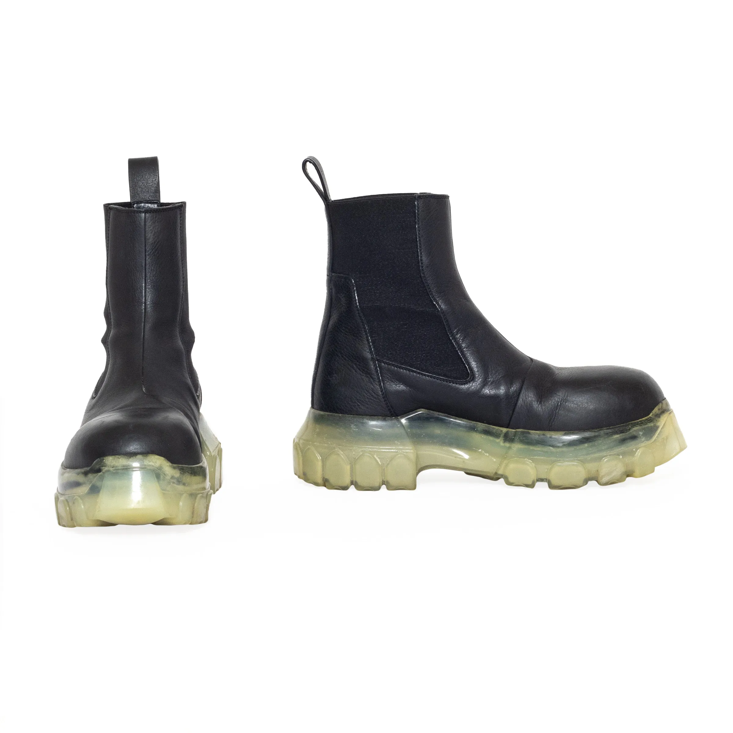 Black and Transparent Beatle Bozo Tractor Boots 38