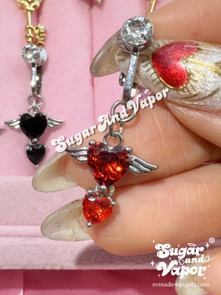 Bling Angel Wings Clip-on 2.0 Fake Belly Ring