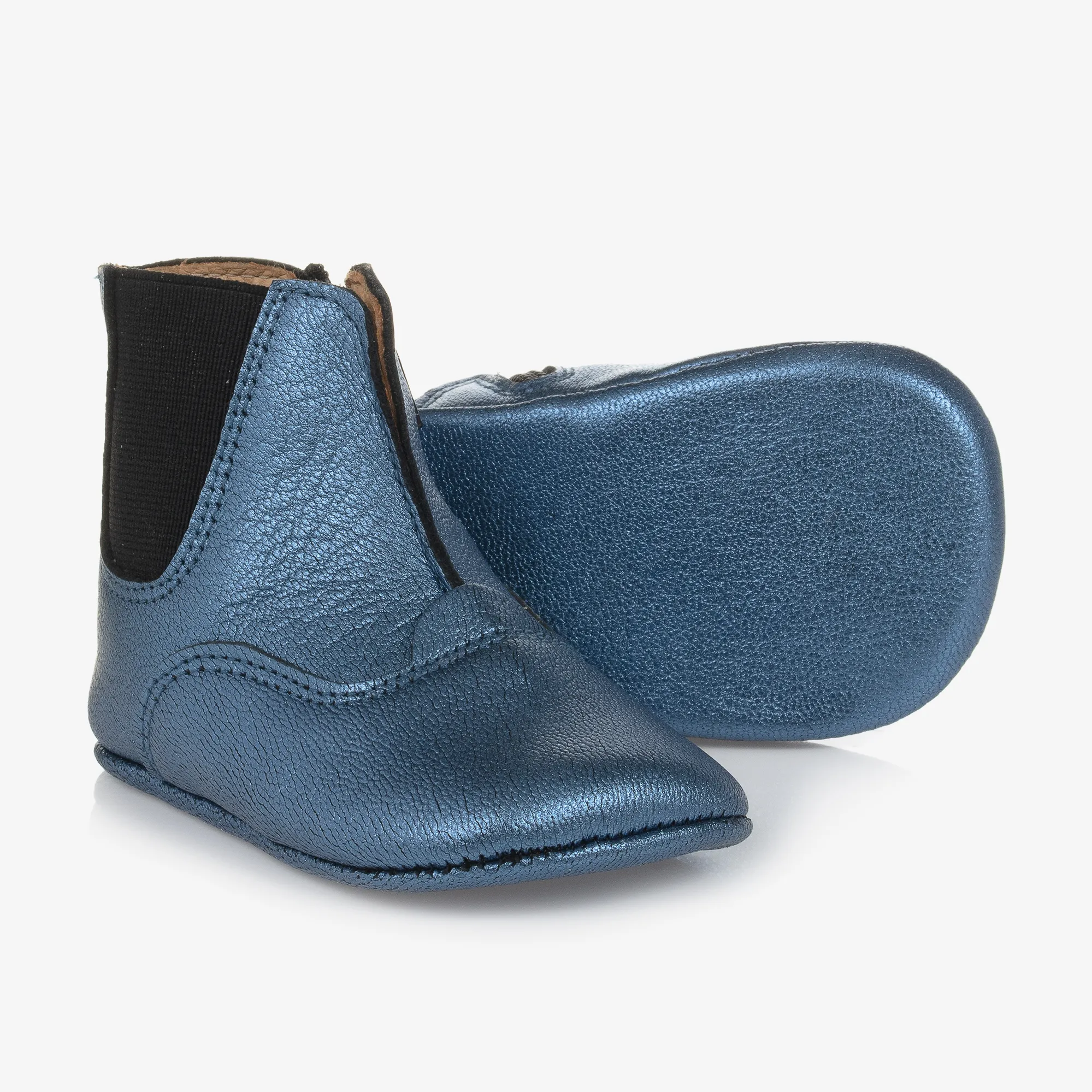 Blue Leather Pre-Walker Baby Boots