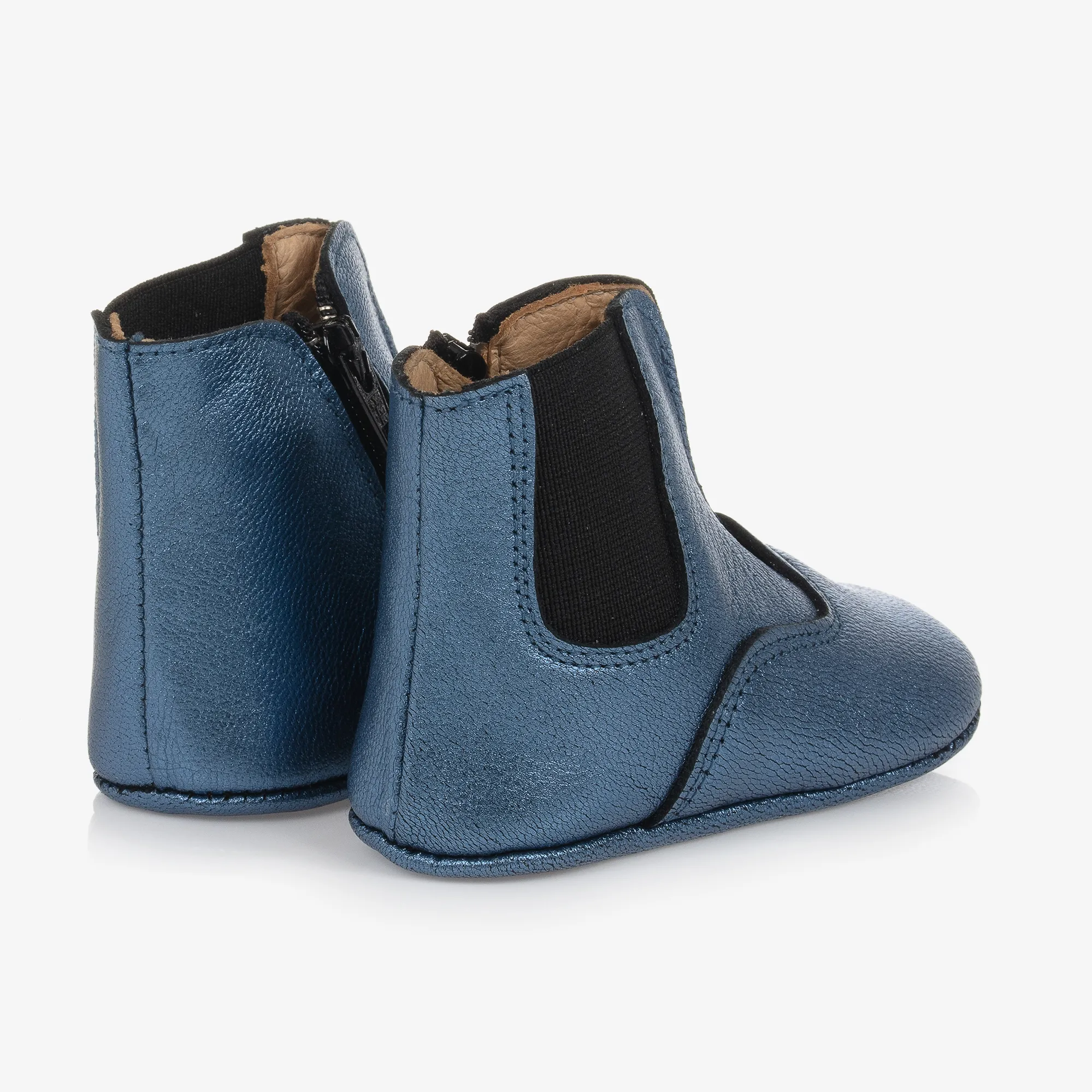 Blue Leather Pre-Walker Baby Boots