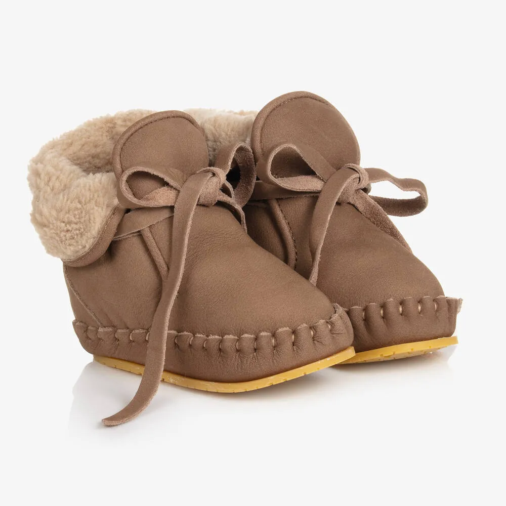 Brown Leather Baby Boots