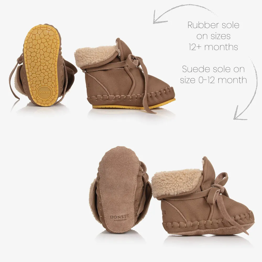 Brown Leather Baby Boots