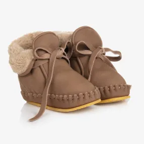 Brown Leather Baby Boots