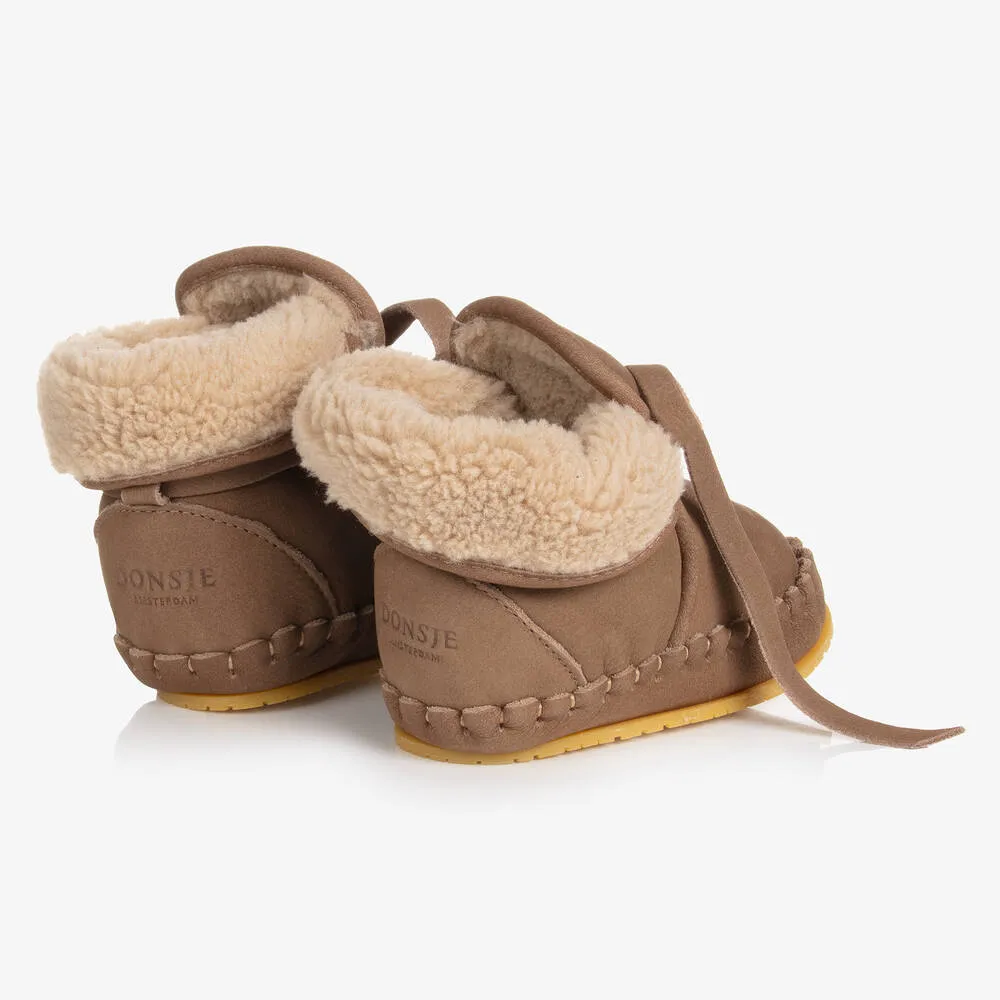 Brown Leather Baby Boots