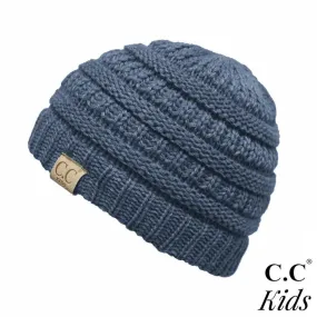 C.C Kid's Solid Knit Beanie- Denim