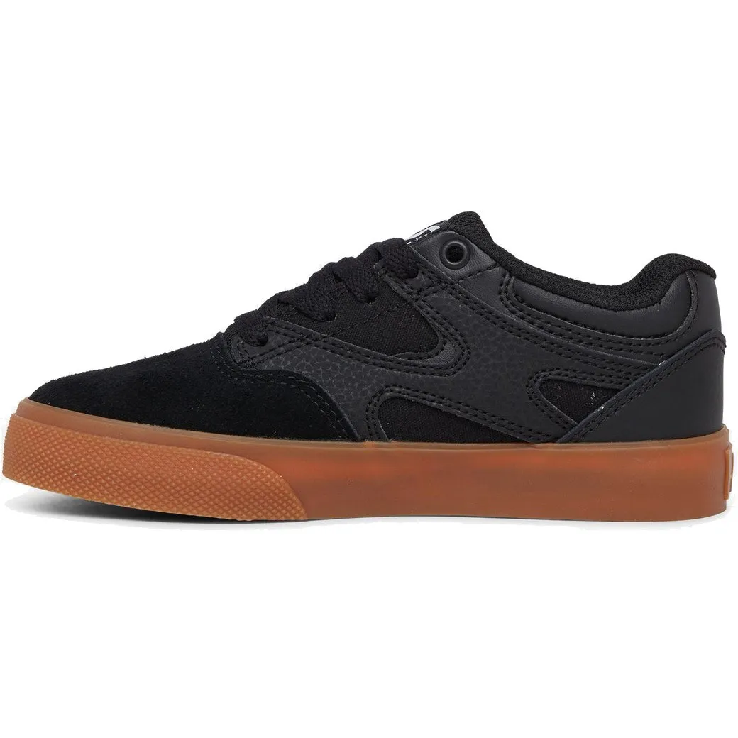 DC Kalis Vulc Kids Skate Shoes - Black/Gum