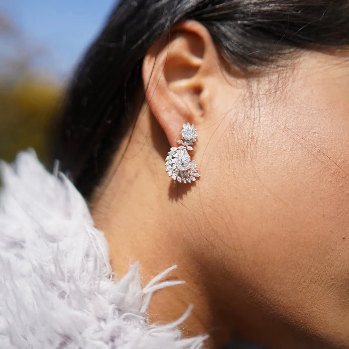 Diamond Swan Earrings