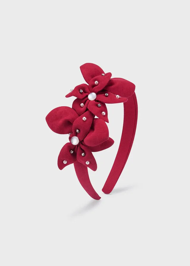 Flowers headband for girl - Red