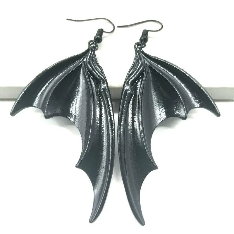 Fly into the Night with Black Bat Wing Earrings Neo Victorian Gothic Earrings