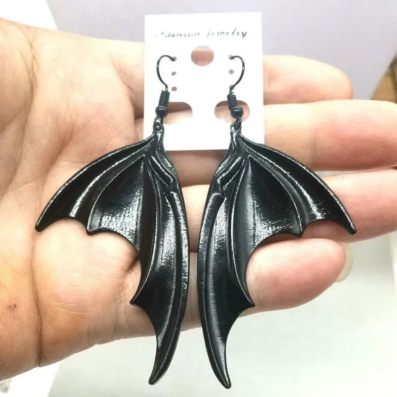 Fly into the Night with Black Bat Wing Earrings Neo Victorian Gothic Earrings