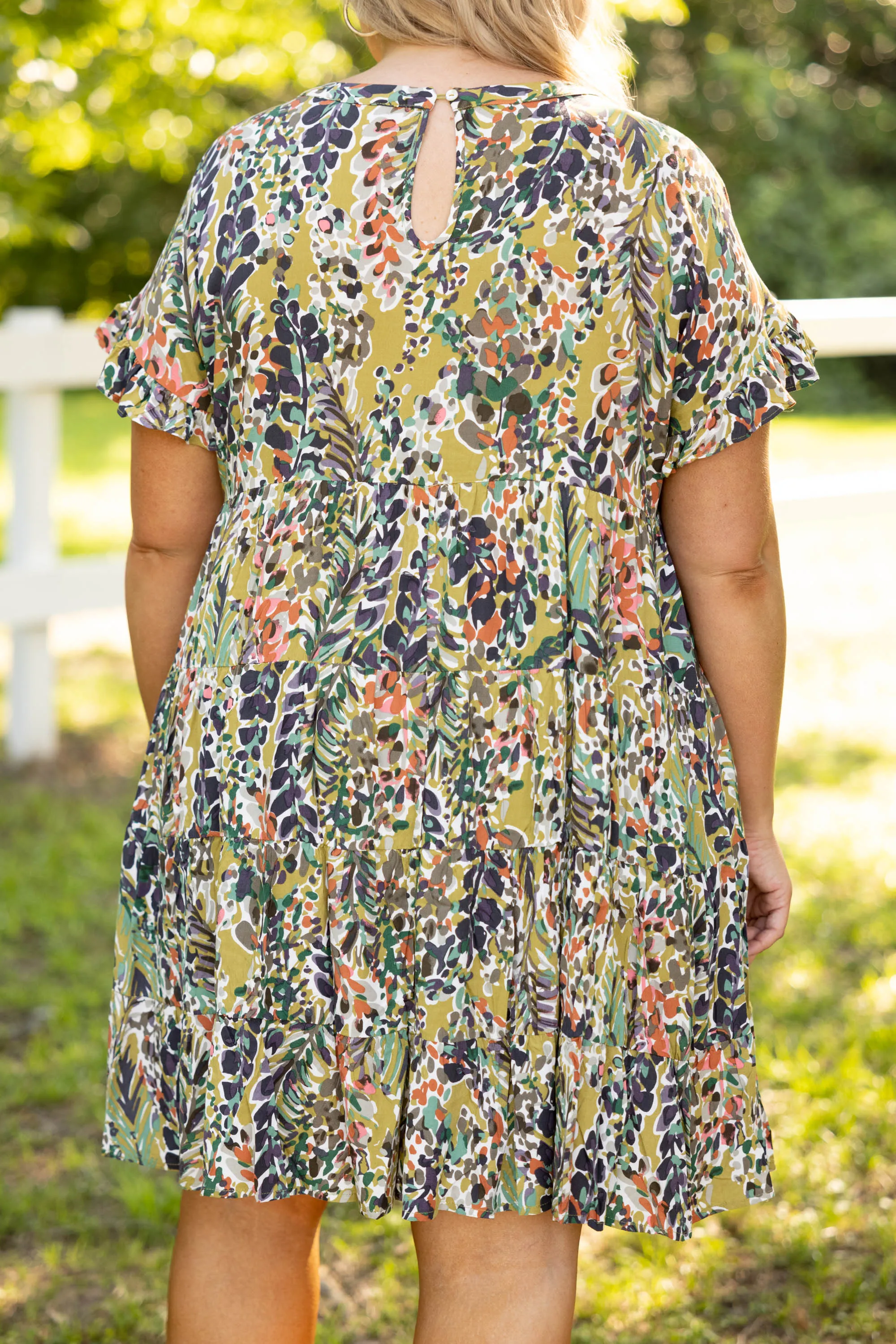 Garden District Dress, Olive Multi