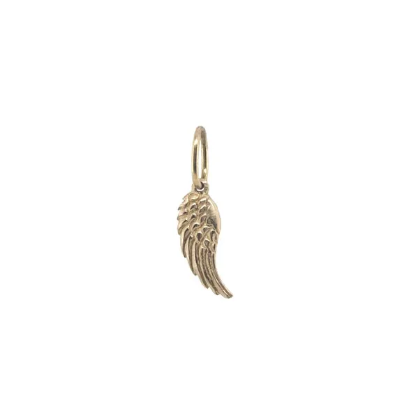 Gold Tiny Feathered Wing Charm