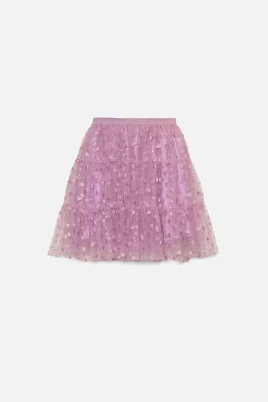 Heart Kids Mesh Skirt