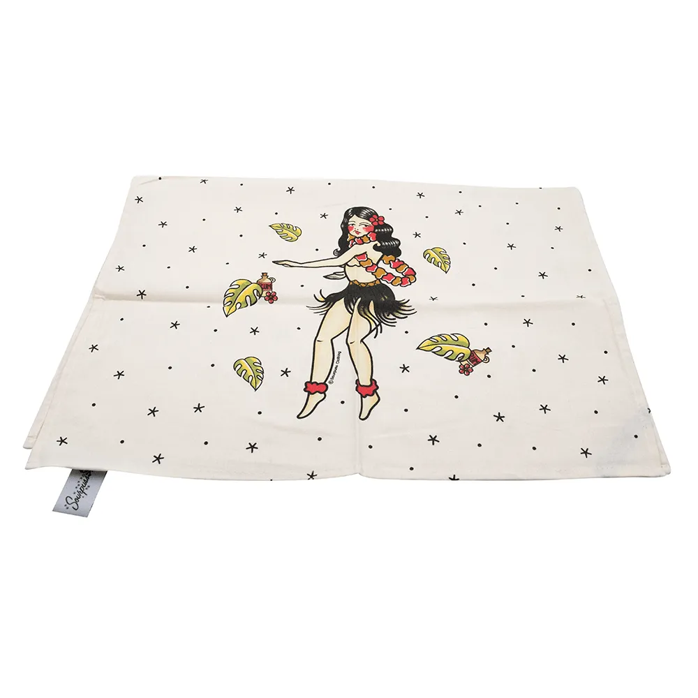 Hula Girl Tea Towel