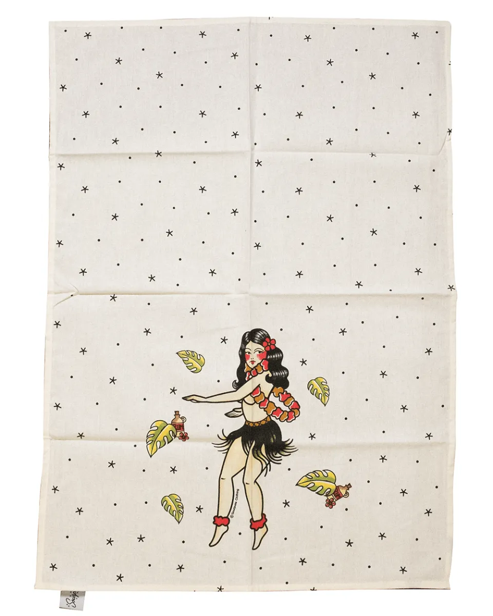 Hula Girl Tea Towel