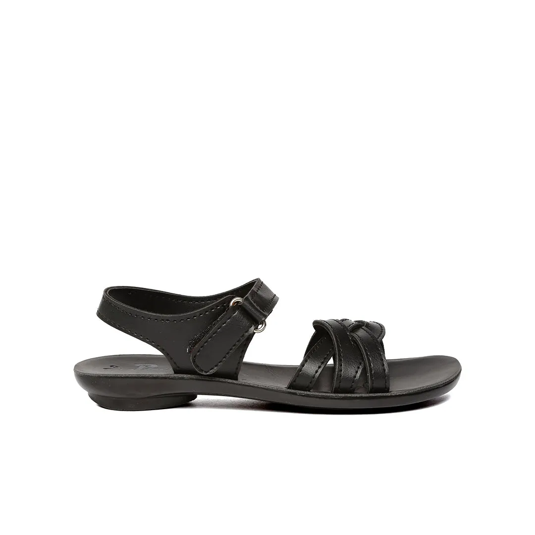 Kids Black P-Toes Sandals