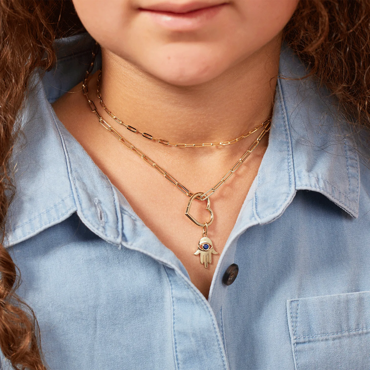 Kids Dainty Paperclip Necklace