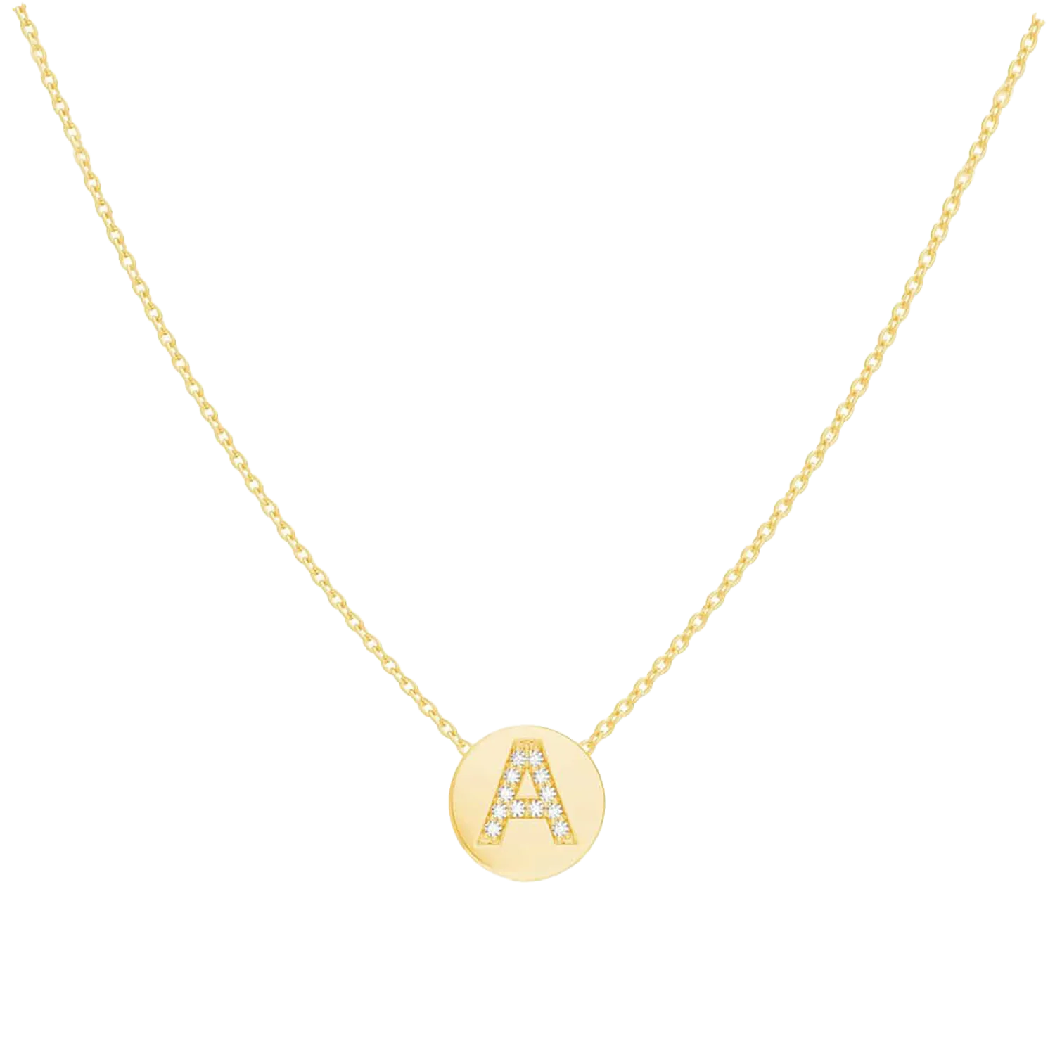 Kids Diamond Initial Coin Necklace