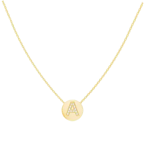 Kids Diamond Initial Coin Necklace