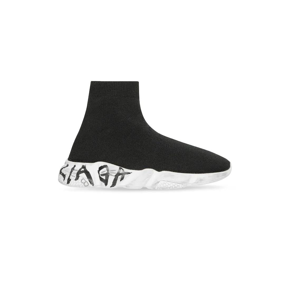      Kids - Speed Graffiti Recycled Knit Sneaker  in Black 