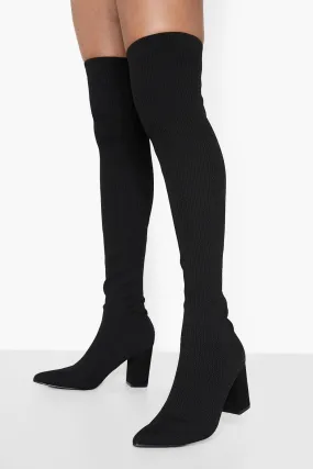 Knitted Stretch Over The Knee Boots