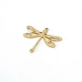 Large Filigree Dragonfly Connector Charm, 2 Loops, Brass, Lot Size 10, #09R