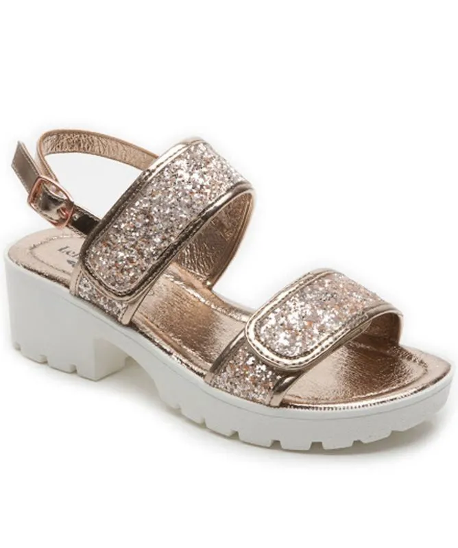 Lelli Kelly Girl's Perla Heel Sandals | Glitter Gold