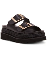 Macy's Madden Girl Mythiccal Slip-On Buckled Banded Platform Raffia Sandals