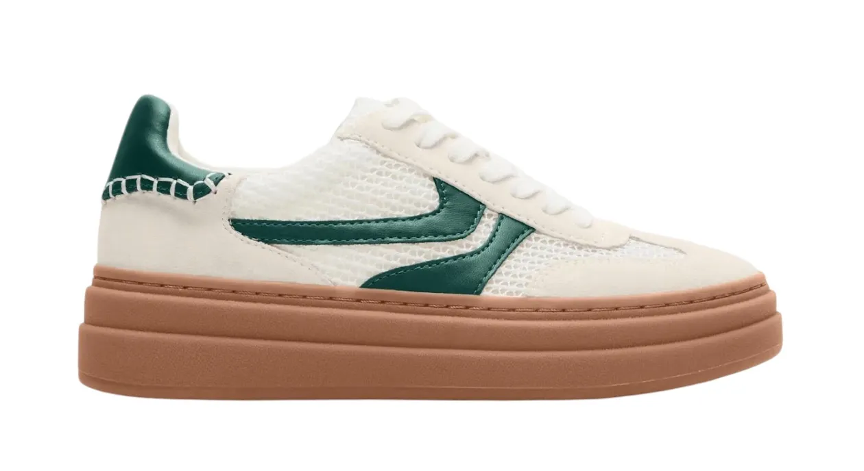 MADDEN GIRL DODGE SNEAKER GREEN & WHITE