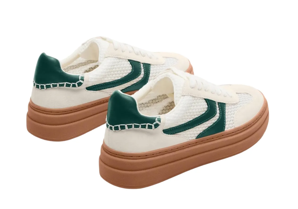 MADDEN GIRL DODGE SNEAKER GREEN & WHITE