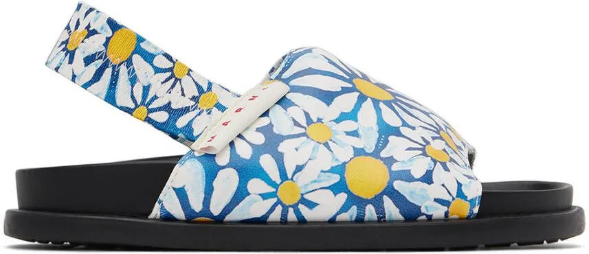 Marni Kids Blue Floral Sandals