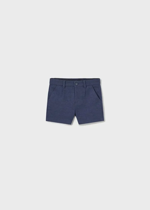 Mayoral Linen dressy shorts for baby boy - Navy