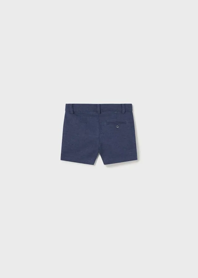 Mayoral Linen dressy shorts for baby boy - Navy