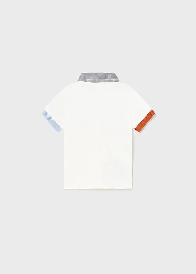 Mayoral S/s polo for baby boy - Cream