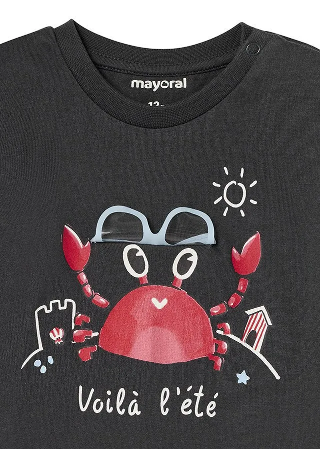 Mayoral S/s t-shirt for baby boy - Charcoal