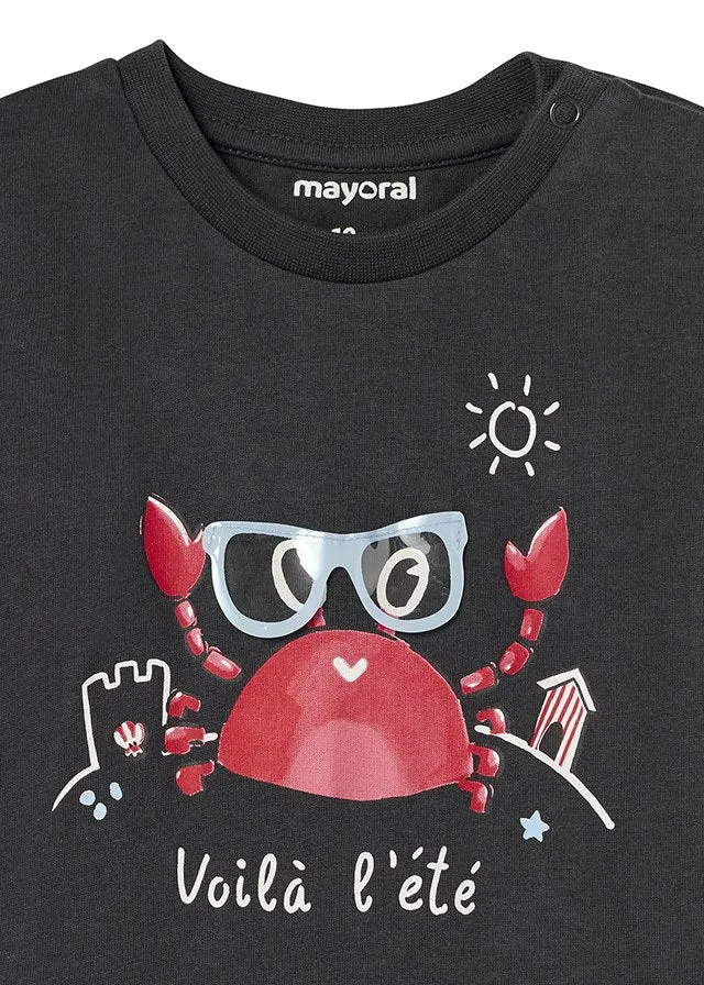 Mayoral S/s t-shirt for baby boy - Charcoal