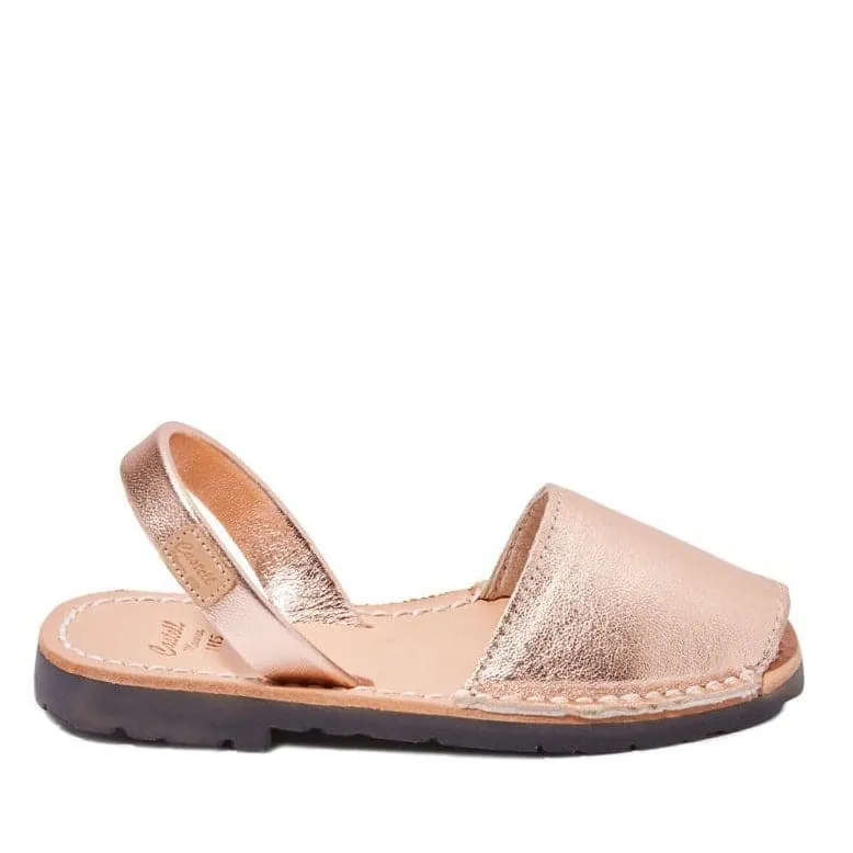 Metallic Leather Menorcan Sandal For Kids - Iker 1097 Metallic