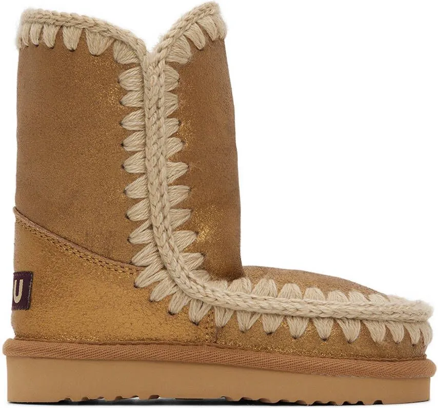 Mou Kids Gold Suede Boots