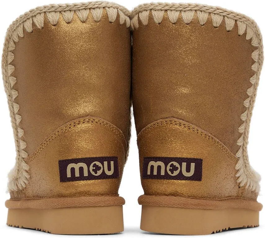 Mou Kids Gold Suede Boots