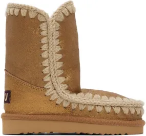 Mou Kids Gold Suede Boots